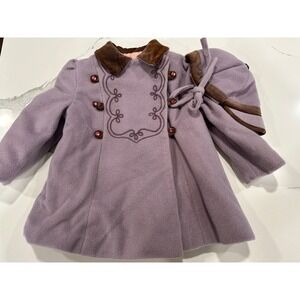 Cute Togs Vintage Lilac Coat & Hat Set‎ Girl's Size 3